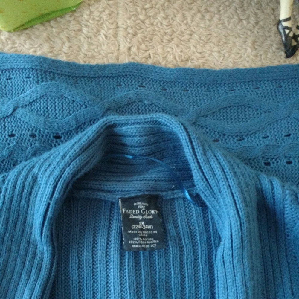 Royal Blue Cardigan Sweater  Size 3X